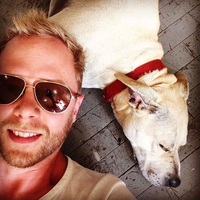 Martin Wittfooth with his dog