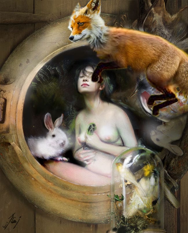 Iva Troj pop surreal nude painting 