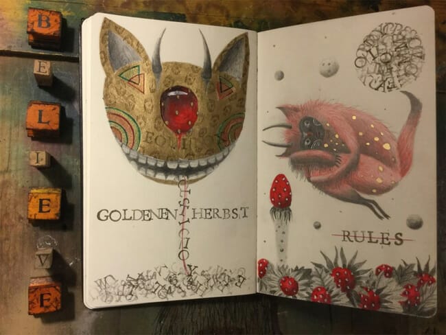 Peca pop surrealism animal creature painting 