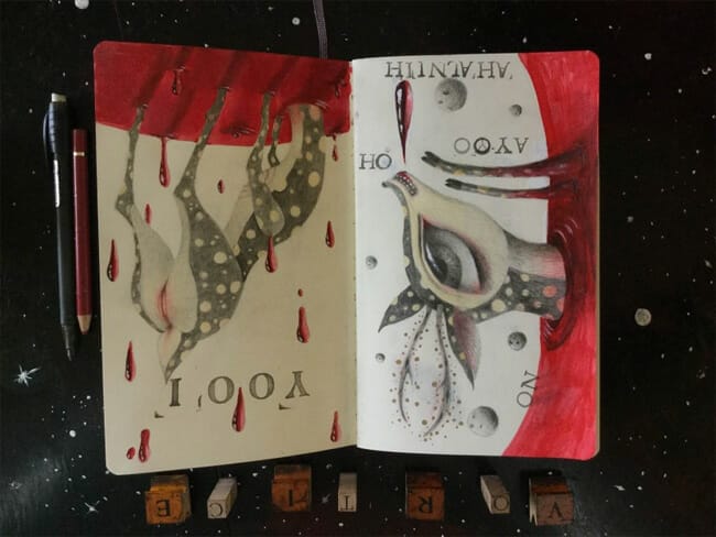 Peca pop surrealism animal creature painting 