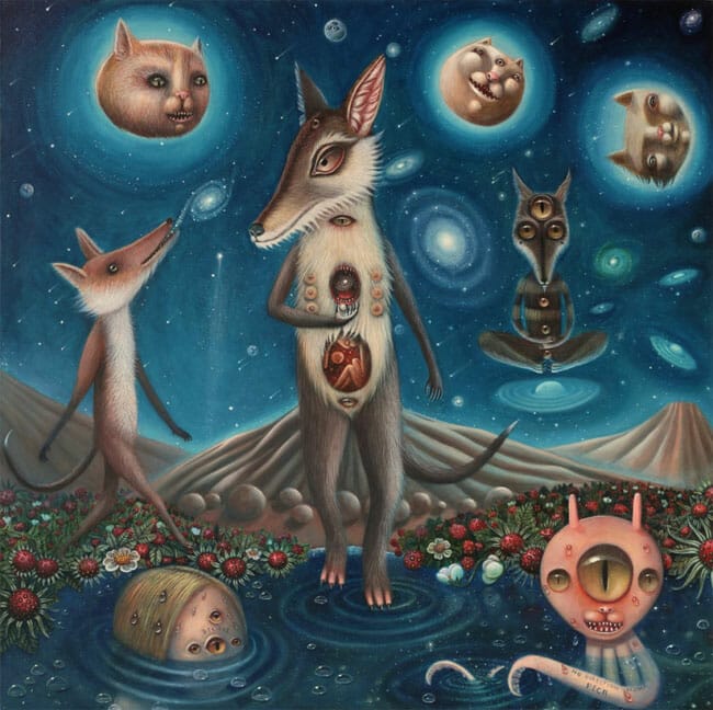 Peca pop surrealism animal creature painting 