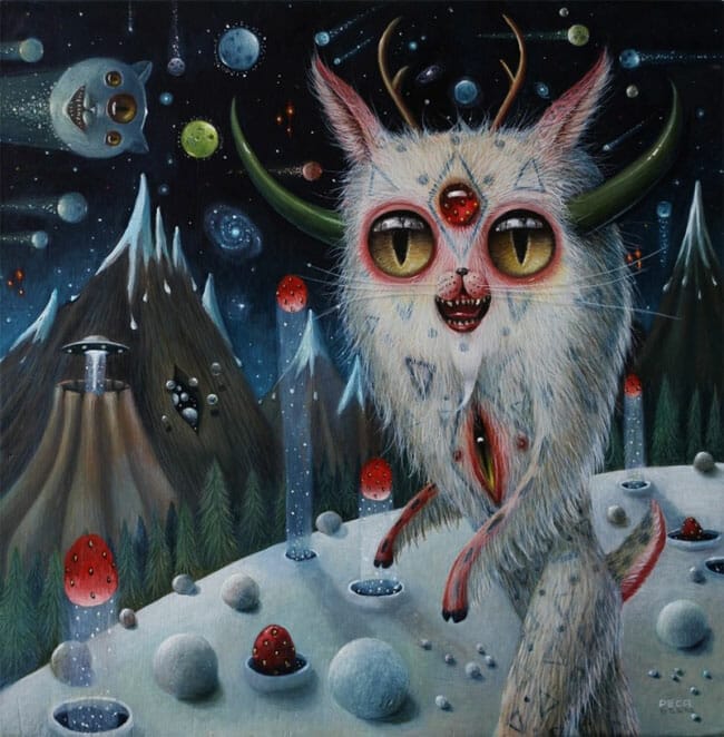 Peca pop surrealism animal creature painting 