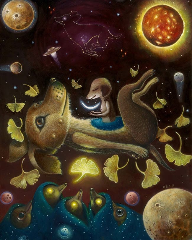 Peca pop surrealism animal creature painting 