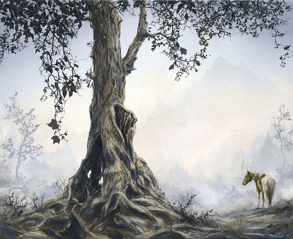 Brian Mashburn, "Old Tree with Horse", oil on canvas