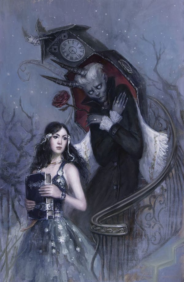 Nadezda, "Rendezvous", dark art oil painting 