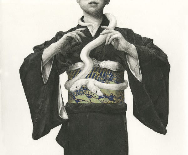 Stephanie Inagaki two headed white snake drawing