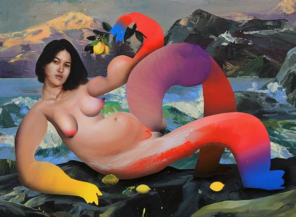 Erik Jones Country exhibition nude woman abstract painting 