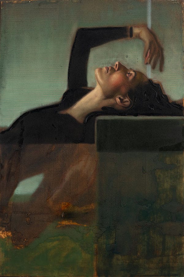 J Louis quicksand female portrait oil painting 