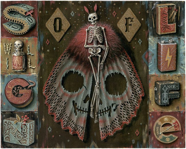 Jason Limon skeleton butterfly life death painting