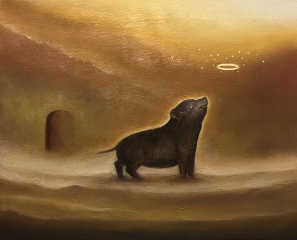Patrick Thai familiars dark art pig heaven painting 