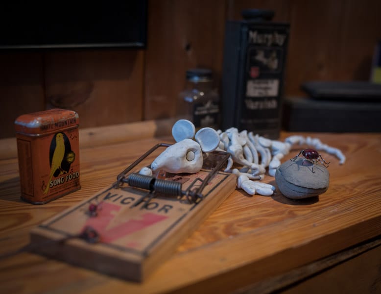 Mark Garro mouse skeleton prop