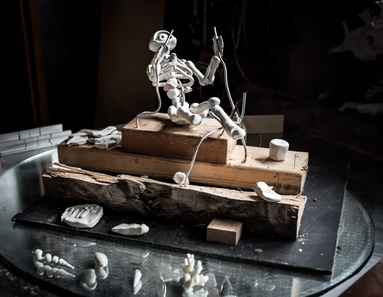 Mark Garro skeleton man prop