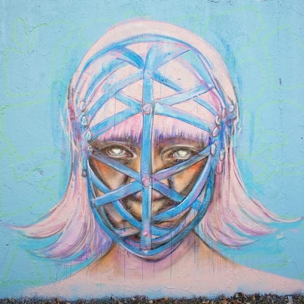 Anne Bengard Woman Mask Mural