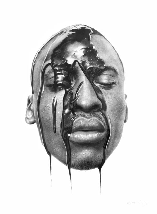 Arinze Stanley hyper-realistic portrait graphite drawing 