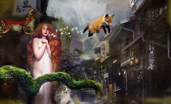 Iva Troj Fields red head surreal nude painting 