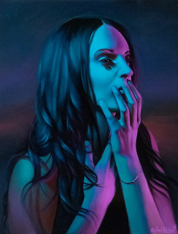 Rachael Bridge blue pink Want surreal portrait painting 