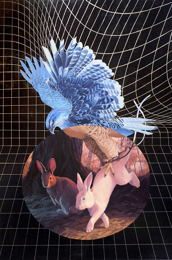 Alexis Kandra Life on Spaceship Earth surreal from above painting 