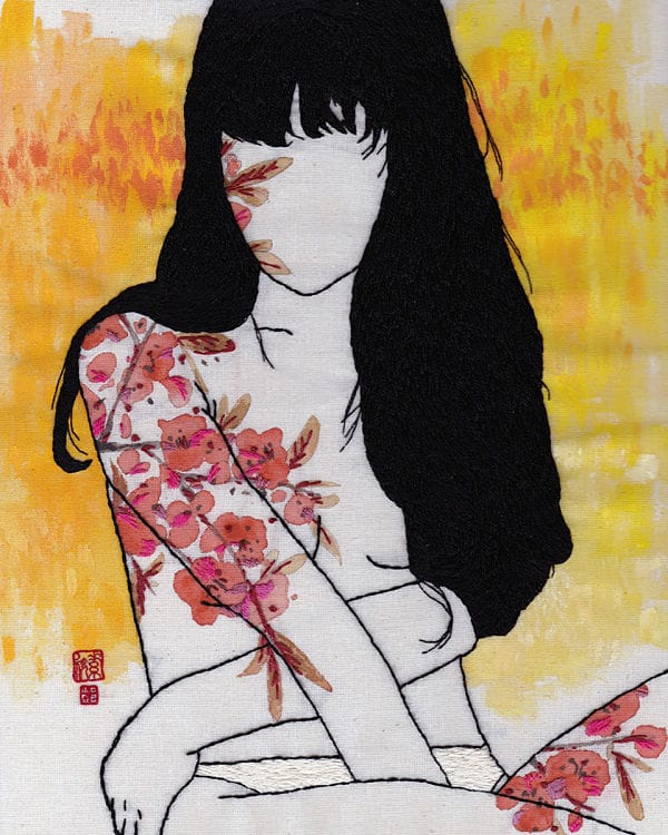Jessica So Ren Tang cherry blossom embroidery art 