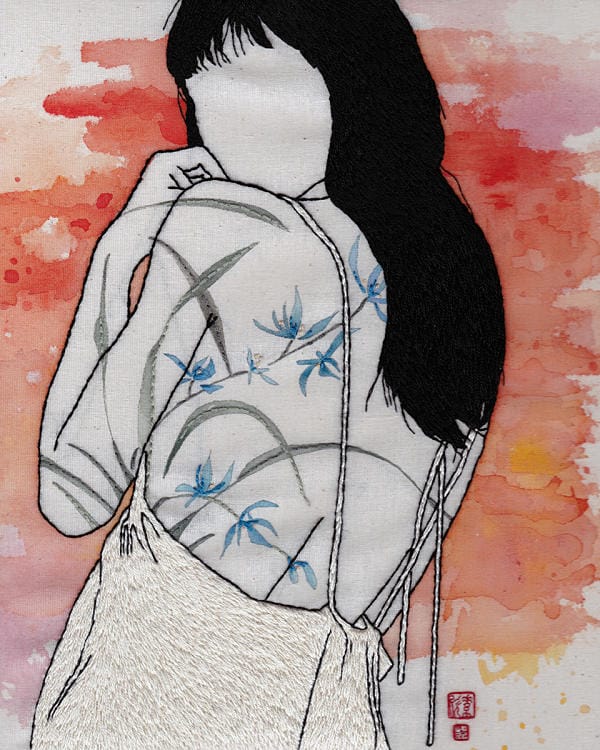 Jessica So Ren Tang lily embroidery textile art 