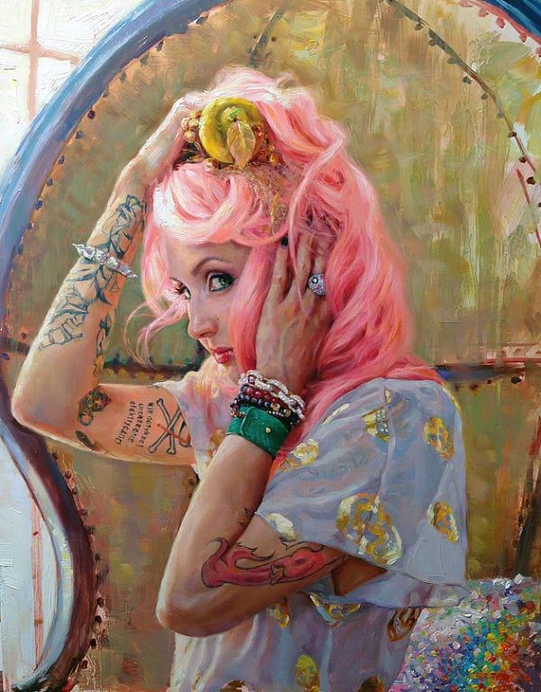 Natalia Fabia self portrait oil painting