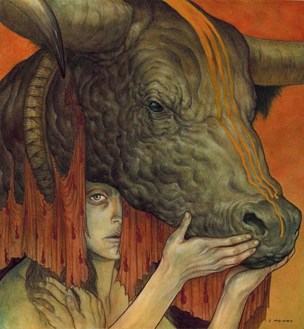 Jason Mowry Moloch watercolor and gouache painting 