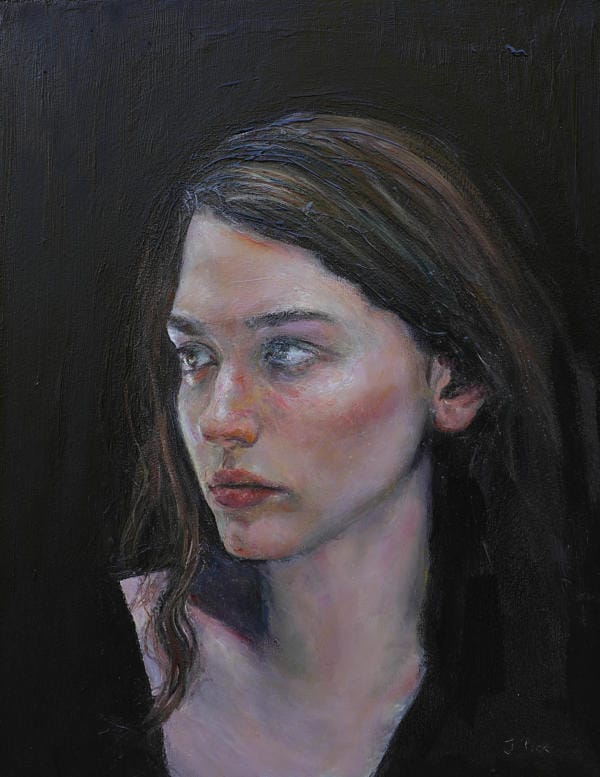 Judith Peck textured portrait painting 
