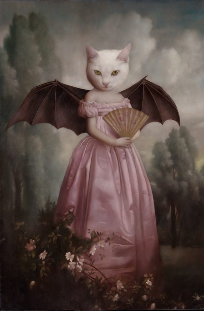 Stephen Mackey cat and bat wings fan