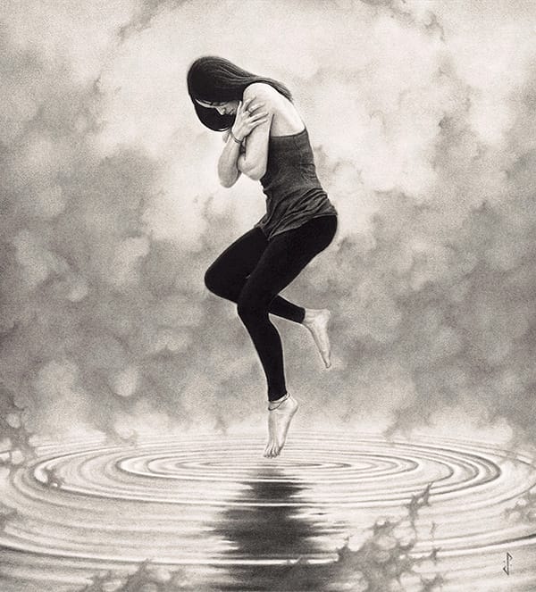 Stuart Holland_lading hovering over water