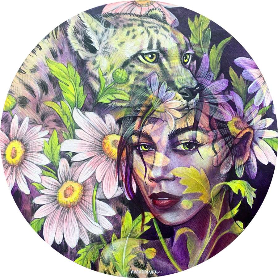 Amandalynn surreal portrait painting Modern Eden Gallery 