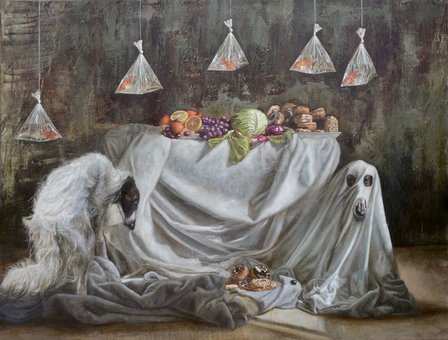 Miguel Escobar last dinner animal painting