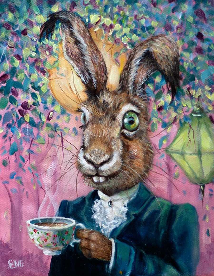 Catherine Moore bunny painting Modern Eden Gallery  