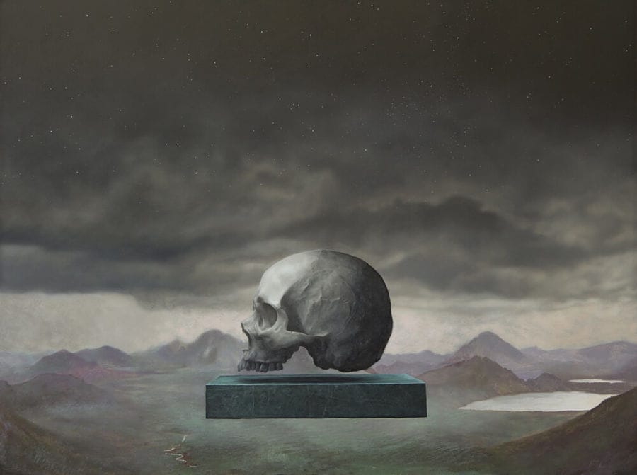 Francesco Lombardo skull painting Stone Sparrow NYC