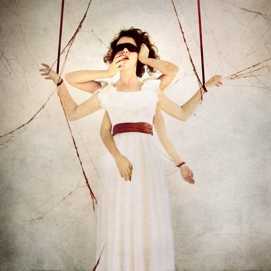 Jen Kiaba surreal photomanipulation white dress