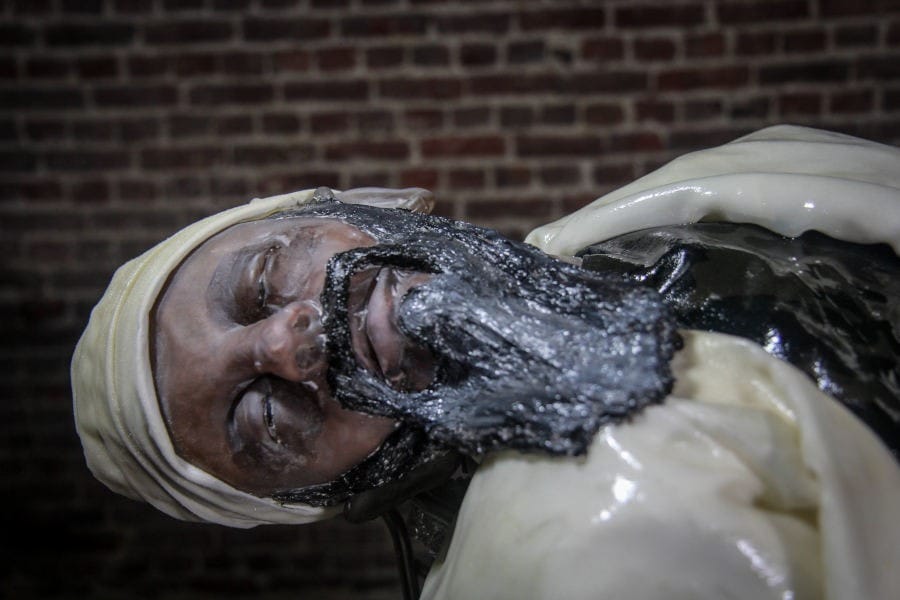 Bin Laden glass sculpture John Moran