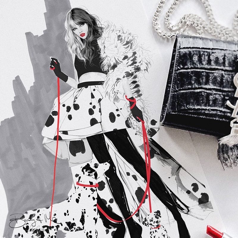 Kelly Smith Cruella fashion illustration 