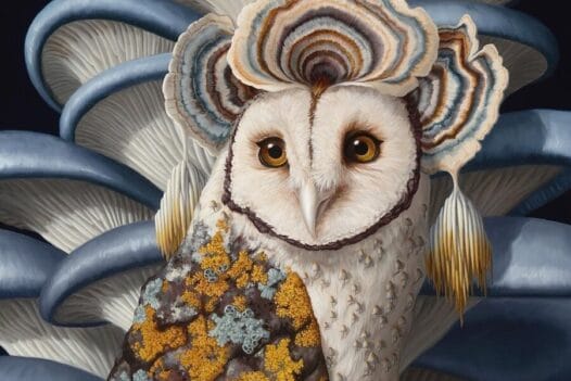 Jon Ching, owl, painting