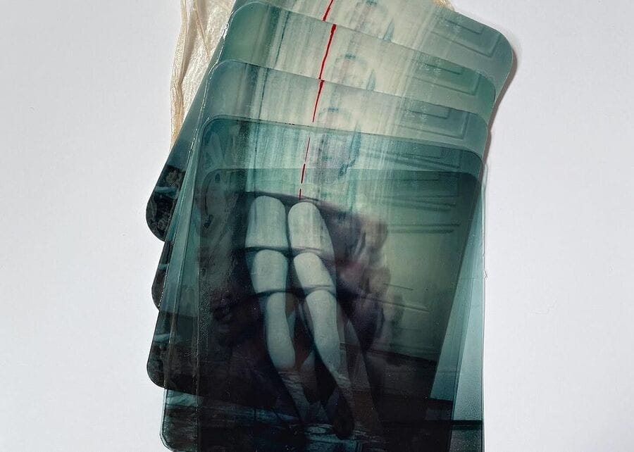 Ana Priscila Rodriguez scanned photographs of woman crouched on the floor