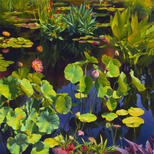 Adrienne stein painting of pond and lillies