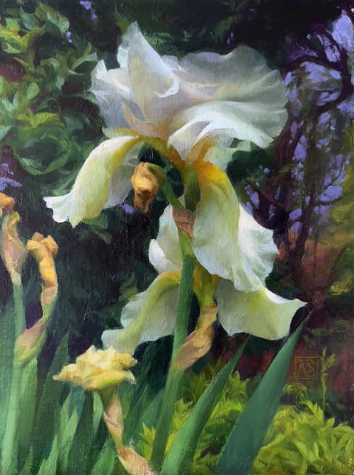 Painting of white lilies by Adrienne Stein