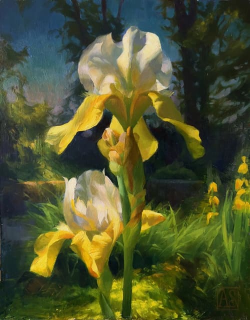 Painting of white lilies by Adrienne Stein