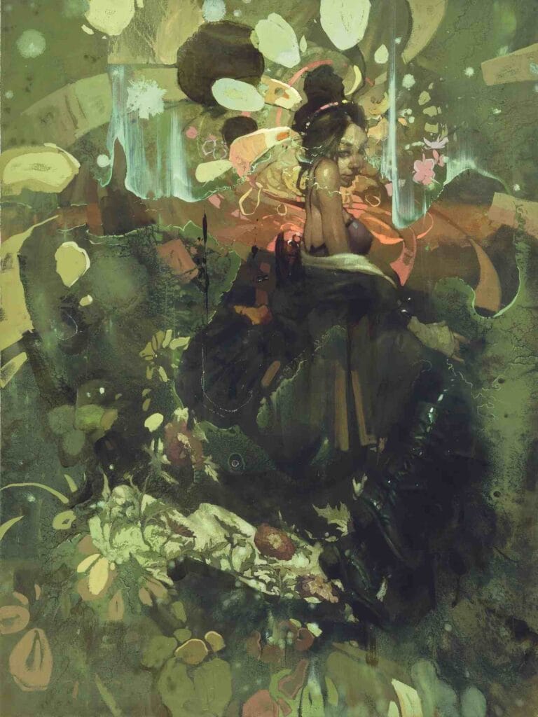 Jeremy Mann-Pollen-Garden-by-Twilight