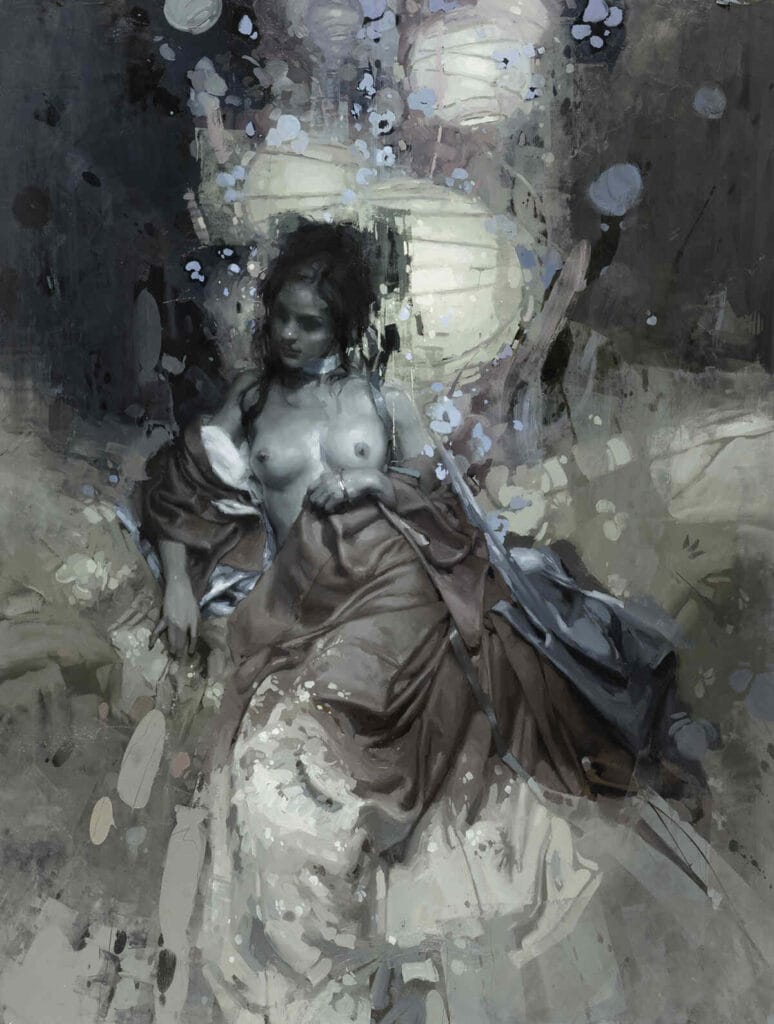 Abstract oil painting of a woman Jeremy Mann
