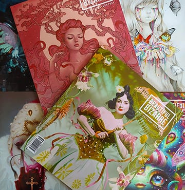 Beautiful Bizarre art magazine - print subscriptions - web slide in