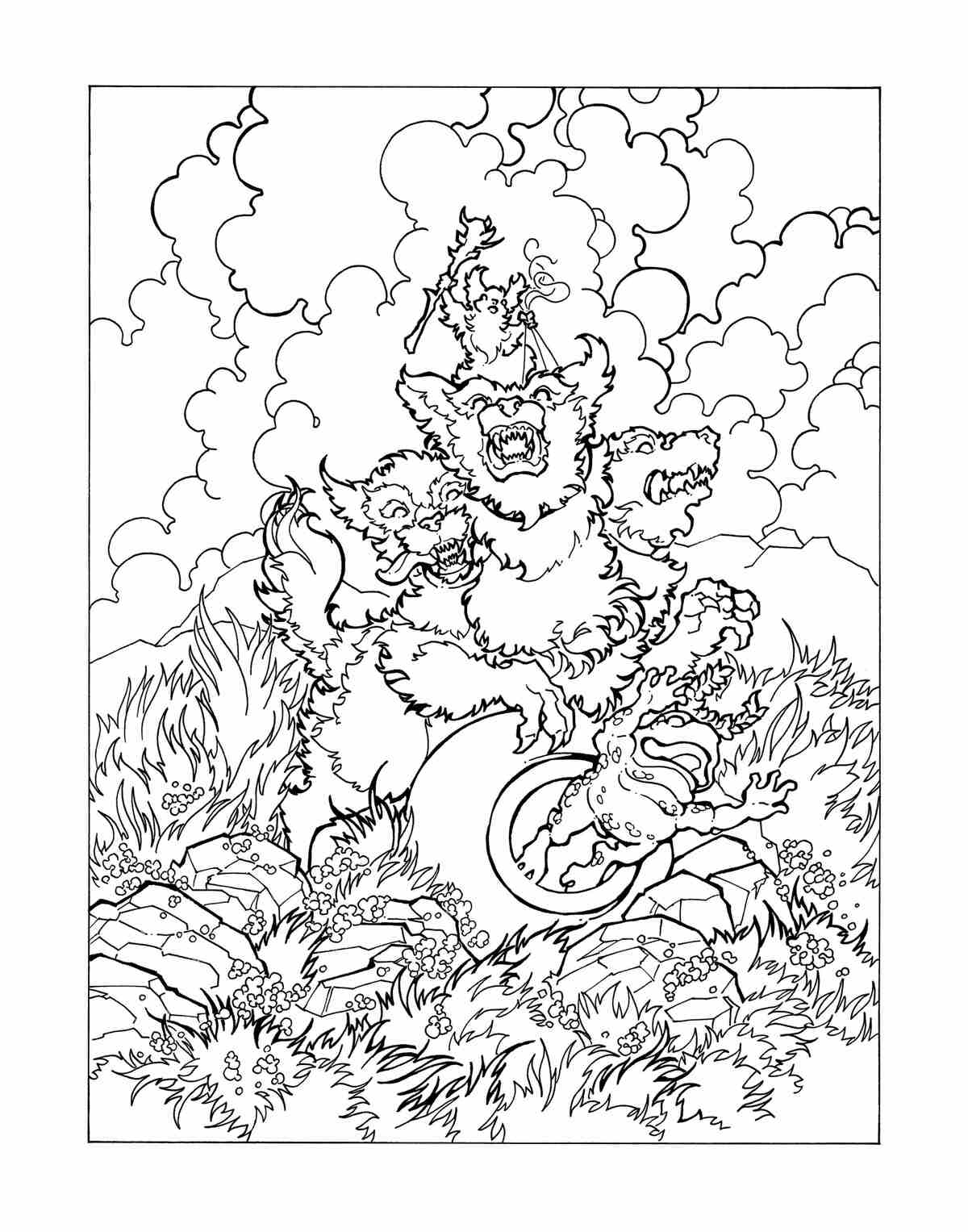 Bear-Wolf-Books-Herakles-cerberus-colouring-book